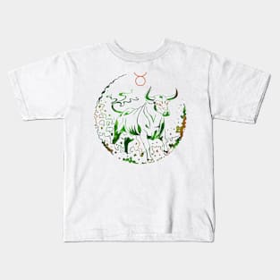 Taurus Line art Kids T-Shirt